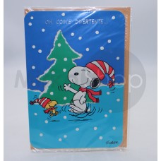 Snoopy biglietto Auguri Natale vintage nuovo 