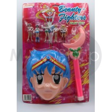 Sailor Moon maschera dolls e scettro clone vintage nuovo raro 